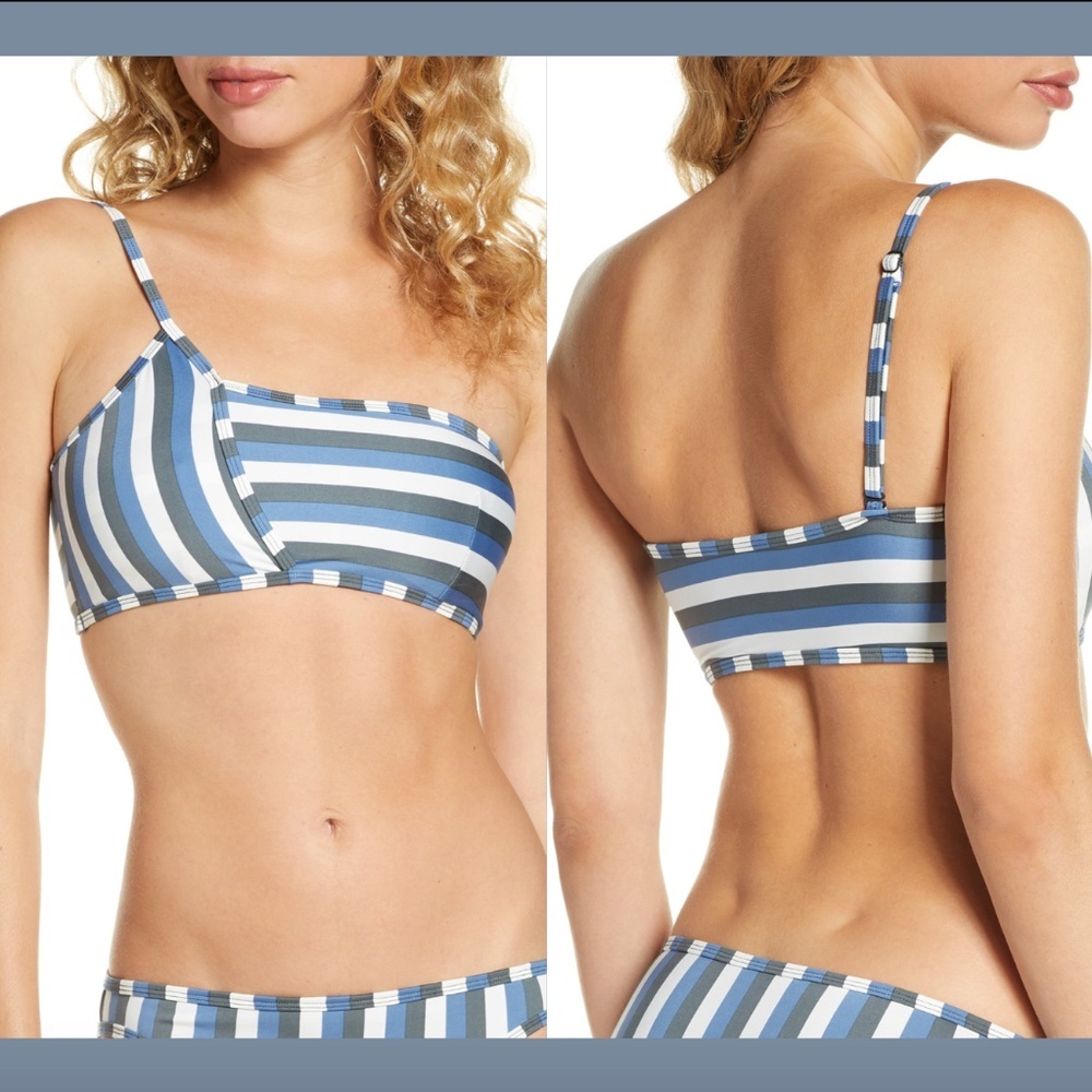 NEW $70 Mei L’ange Jazmin‎ One-Shoulder Striped Bikini Top [ Small ]